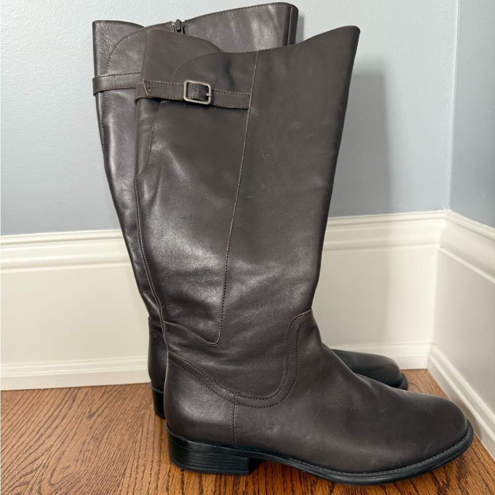 Easy Spirit Dark Brown Heeled Boots